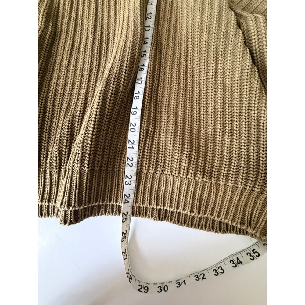 Maeve Anthropologie Olive Green Chunky Knit Cotton Sweater XL - Picture 7 of 9